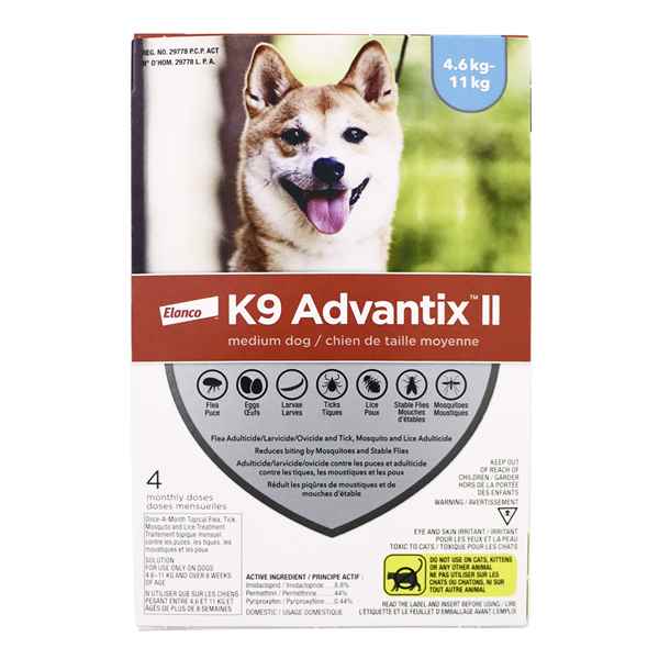 Picture of K9 ADVANTIX II TEAL 4 x 1ml  DOGS 4.6 kg - 11 kg (su12)