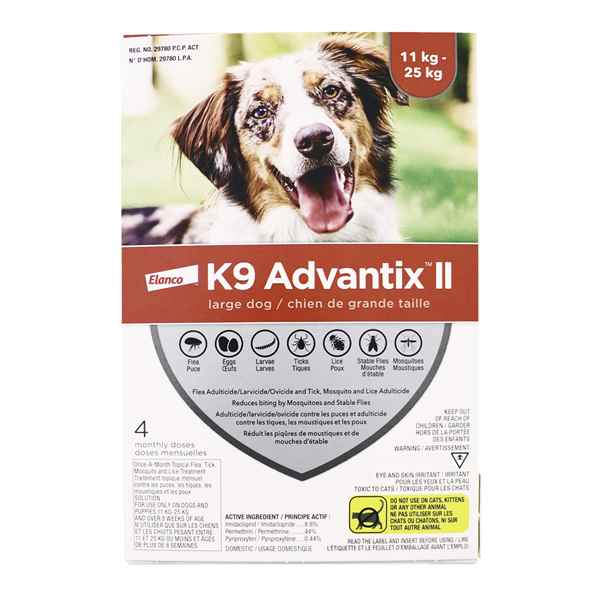 Picture of K9 ADVANTIX II RED 4 x 2.5ml DOGS 11kg - 25kg (su12)