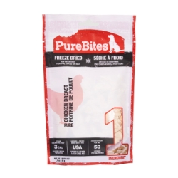 Picture of PUREBITES Freeze Dried Raw Dog Treats/ Food Topper - Chicken Breast - 1.4oz/40g