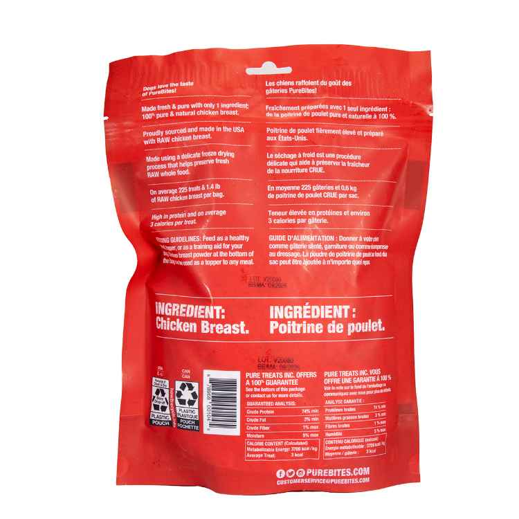 Picture of TREAT PUREBITES CANINE Chicken Breast - 6.2oz / 175g