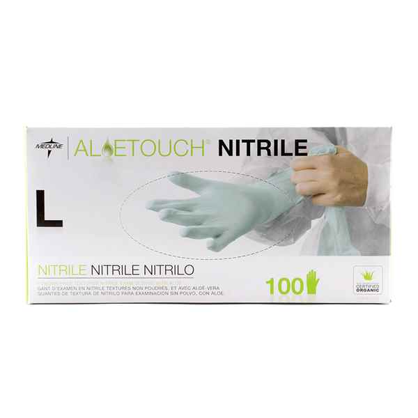 Picture of GLOVES EXAM NITRILE ALOETOUCH (PF) LARGE - 100s
