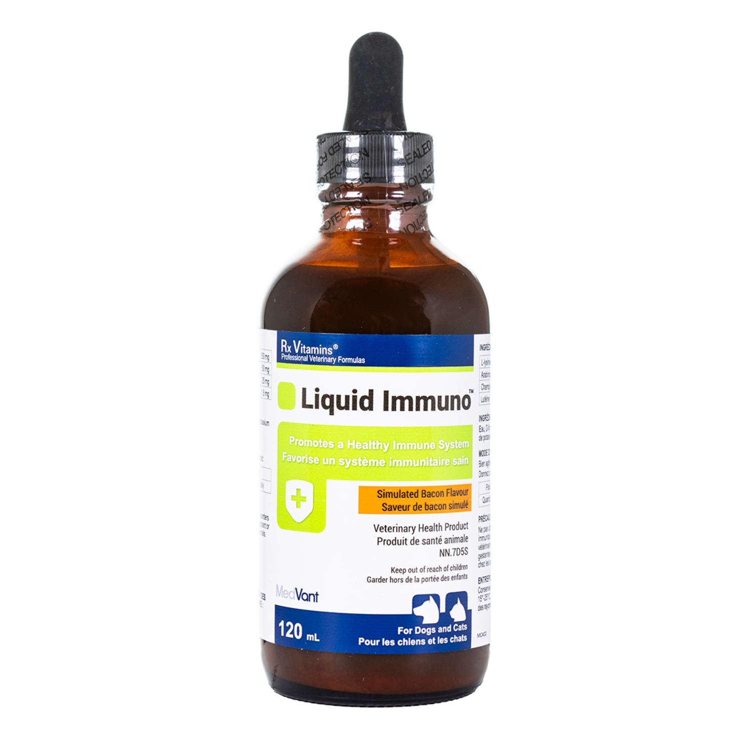 Picture of RX VITAMINS LIQUID IMMUNO BACON FLAVOUR - 120ml