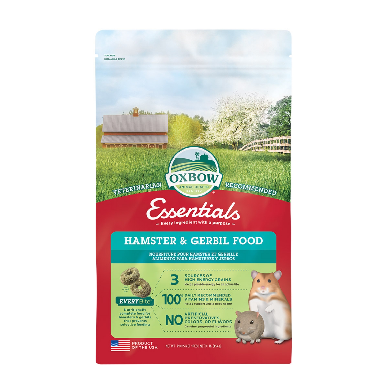 Picture of OXBOW ESSENTIALS HAMSTERS & GERBIL FOOD - 4.54g / 1lb