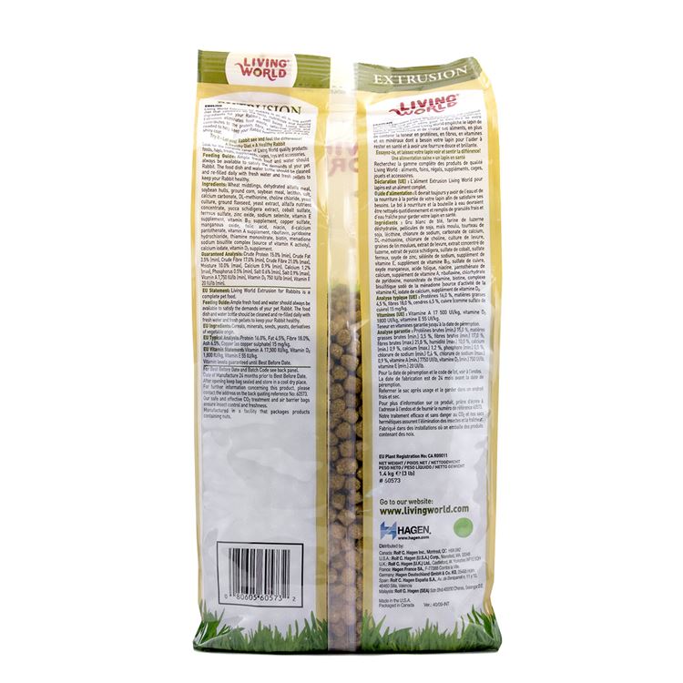 Picture of LIVING WORLD EXTRUSION RABBIT FOOD - 1.4kg / 3lb