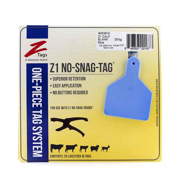 Picture of Z TAG CALF one piece BLUE BLANK - 25's