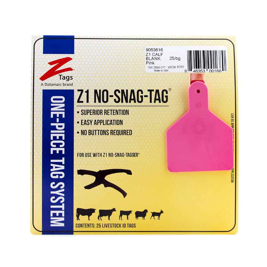 Picture of Z TAG CALF one piece PINK BLANK - 25/bag
