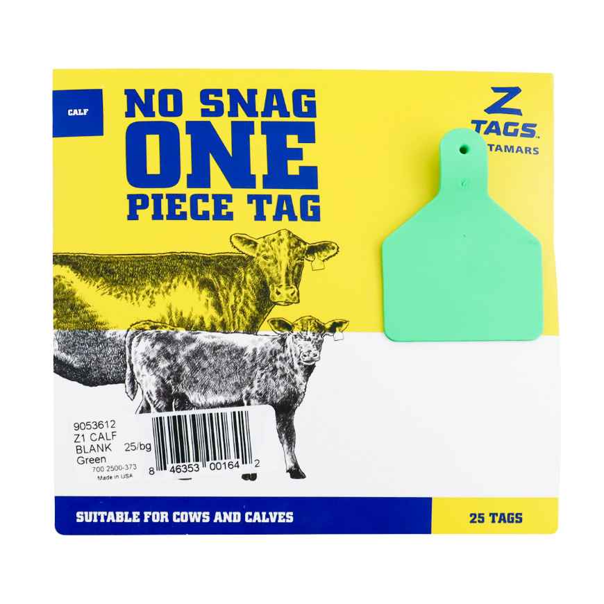 Picture of Z TAG CALF one piece GREEN BLANK - 25/bag