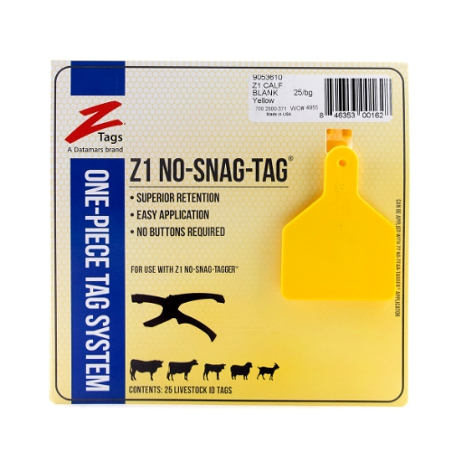 Picture of Z TAG CALF one piece YELLOW BLANK - 25/bag