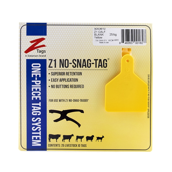 Picture of Z TAG CALF one piece YELLOW BLANK - 25's