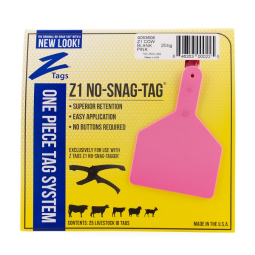 Picture of Z TAG COW one piece PINK BLANK - 25/bag