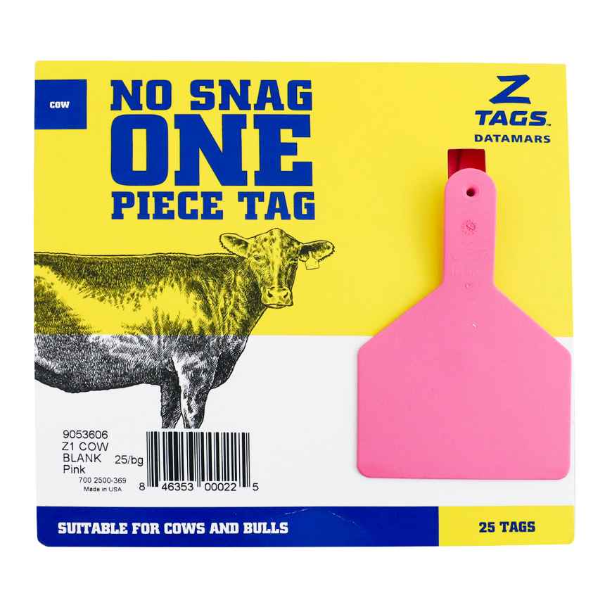 Picture of Z TAG COW one piece PINK BLANK - 25/bag