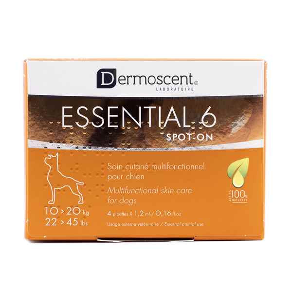 Picture of DERMOSCENT ESSENTIAL 6 SKIN CARE FOR DOGS 10 - 20kg - 4 x 1.2ml