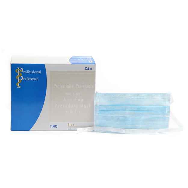 Picture of MASKS PROCEDURE ANTIFOG W/TIE BLUE(PROF PREF) - 50`s