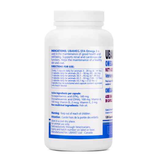 Picture of UBAVET UBAMEG OMEGA 3 FATTY ACID 1000mg CAPS - 120's