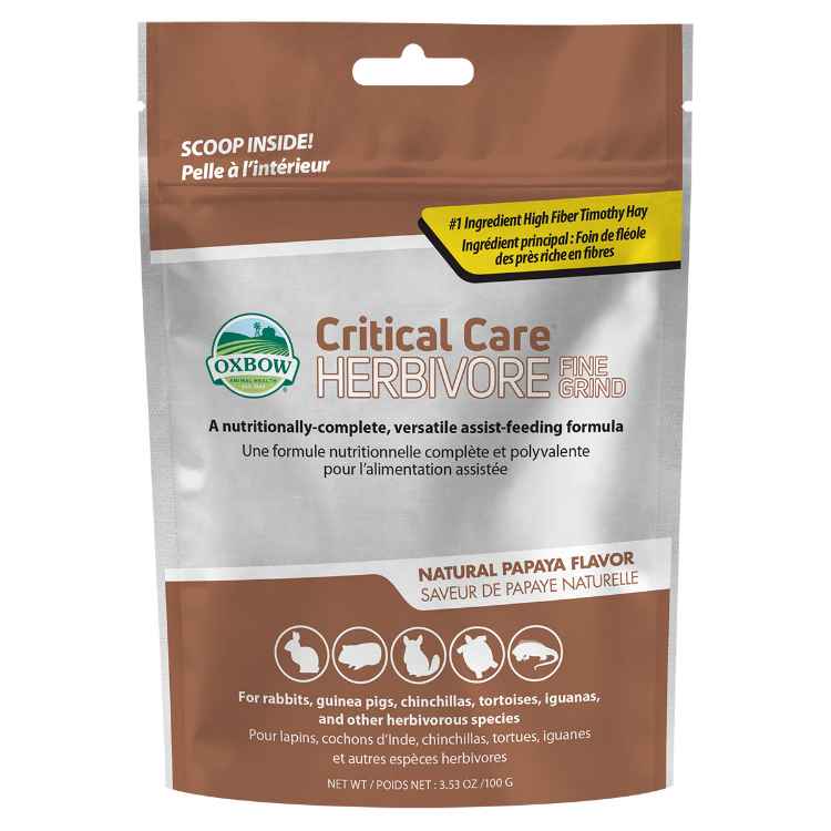 Picture of OXBOW CRITICAL CARE HERBIVORE Fine Grind Papaya Flavour - 3.53oz/100g