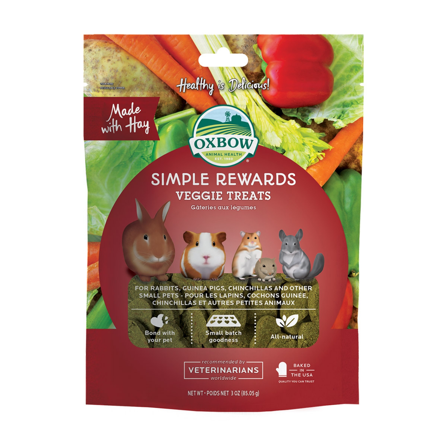 Picture of OXBOW Simple Rewards Veggie Small Pet Treats - 3oz/85g