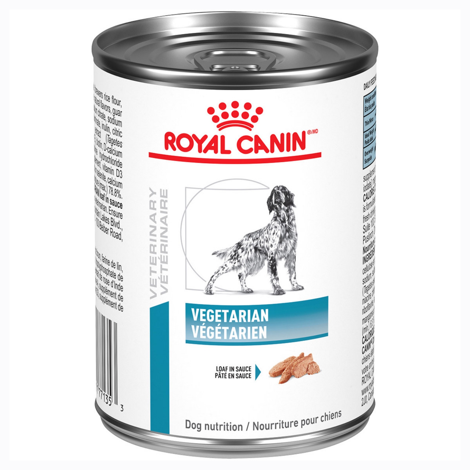 Picture of Royal Canin Veterinary Diet VEGETARIAN Loaf Wet Dog Food - 12 X 385gm cans