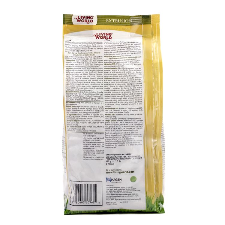 Picture of LIVING WORLD EXTRUSION HAMSTER FOOD - 680g / 1.5lb