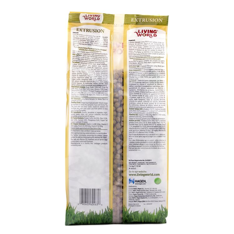 Picture of LIVING WORLD EXTRUDED GUINEA PIG FOOD - 1.4kg / 3lb