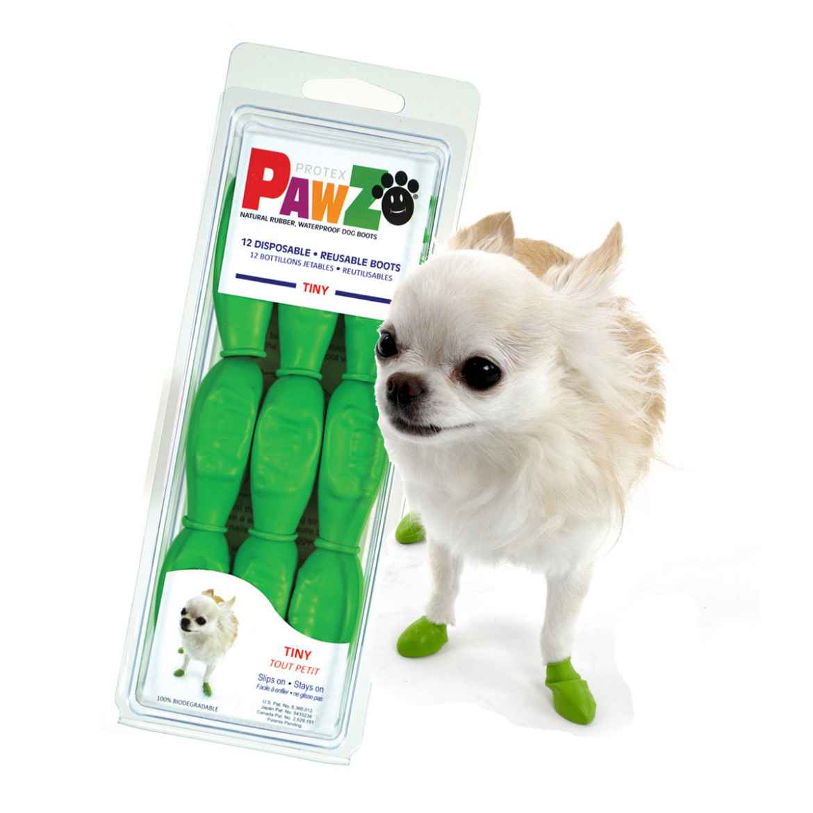 Picture of BOOTS PAWZ NATURAL RUBBER K/9 BOOTS Tiny Lt Green - 12/pk