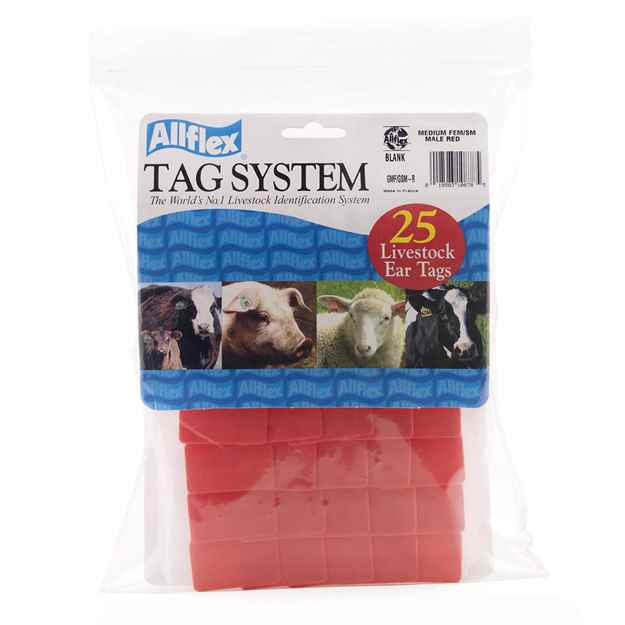 Picture of ALLFLEX TAG GLOBAL MEDIUM BLANK RED - 25/bag