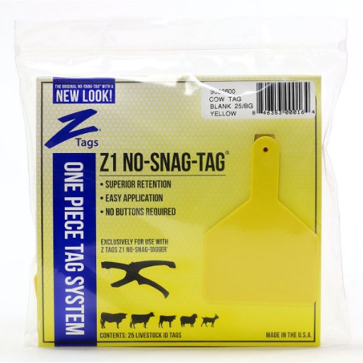 Picture of Z TAG COW one piece YELLOW BLANK - 25/bag