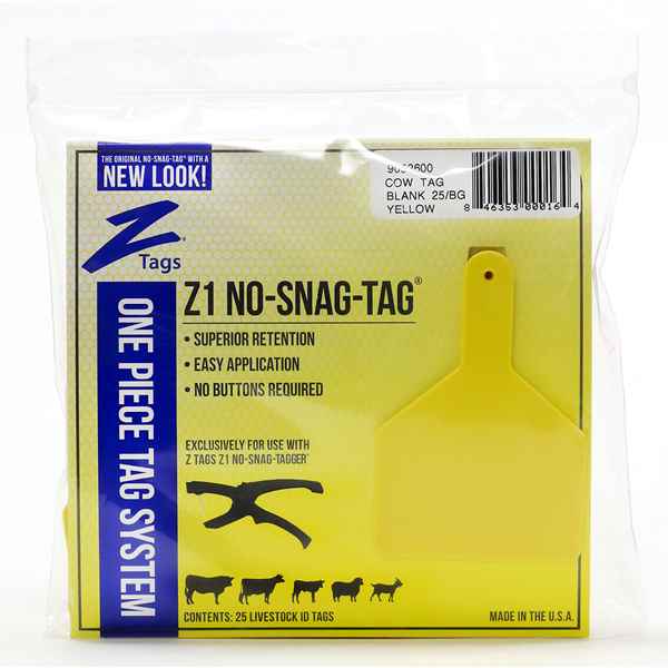 Picture of Z TAG COW one piece YELLOW BLANK - 25's