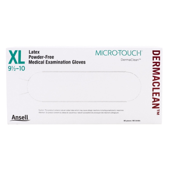 Picture of GLOVES EXAM ANSELL MICRO TOUCH DERMACLEAN LTX PF XLARGE - 80s