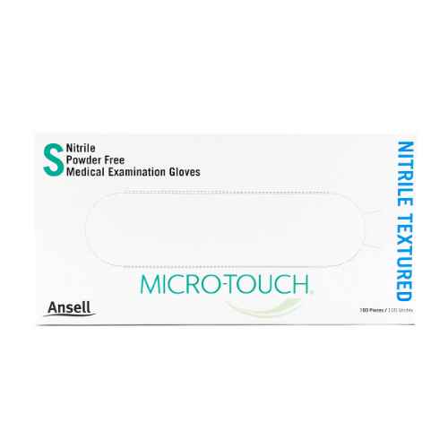 Picture of GLOVES EXAM ANSELL MICRO TOUCH NITRILE TEXTURED PF Small - 100s