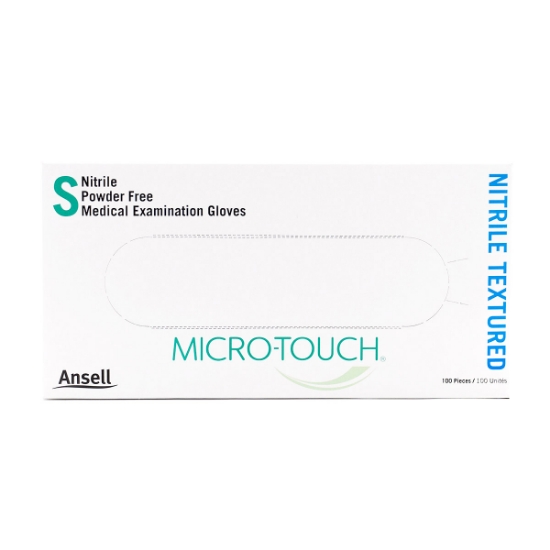 Picture of GLOVES EXAM ANSELL MICRO TOUCH NITRILE TEXTURED PF Small - 100s