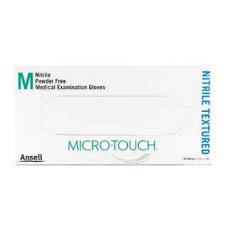 Picture of GLOVES EXAM ANSELL MICRO TOUCH NITRILE TEXTURED PF Medium - 100s
