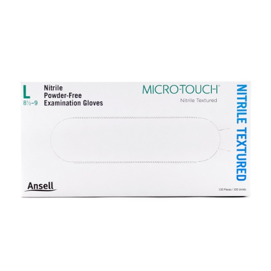 Picture of GLOVES EXAM ANSELL MICRO TOUCH NITRILE TEXTURED PF Large - 100s