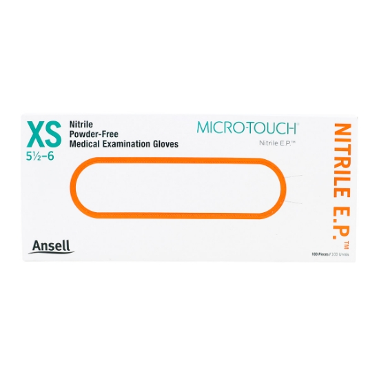 Picture of GLOVES EXAM ANSELL MICRO TOUCH NITRILE E.P. PF  XSmall - 100s