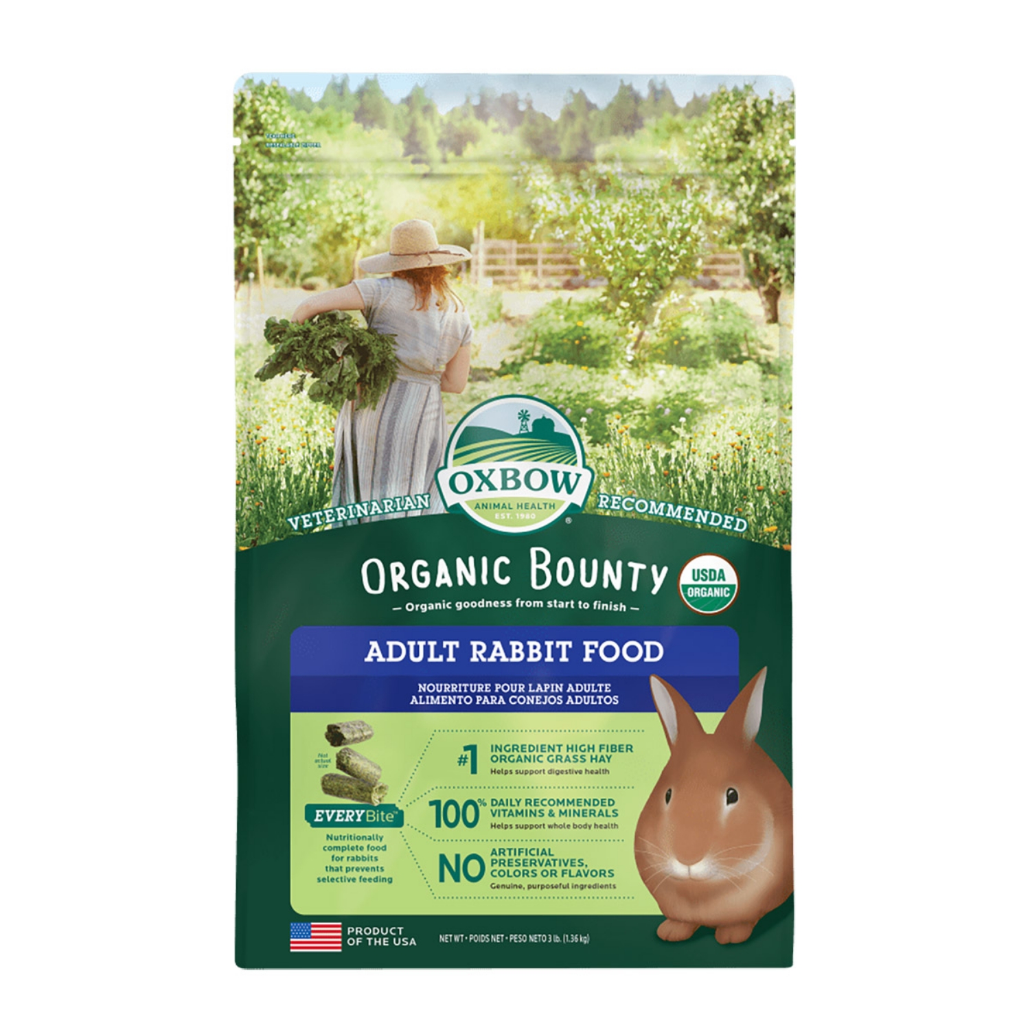 Picture of OXBOW ORGANIC BOUNTY ADULT RABBIT FOOD - 1.36kg/3lb