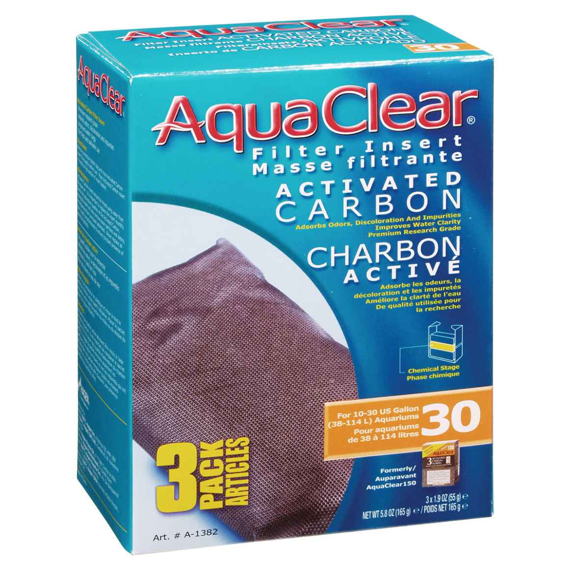 Picture of AQUACLEAR 30/150 Activated Carbon Filter insert (A1382) -3 pieces