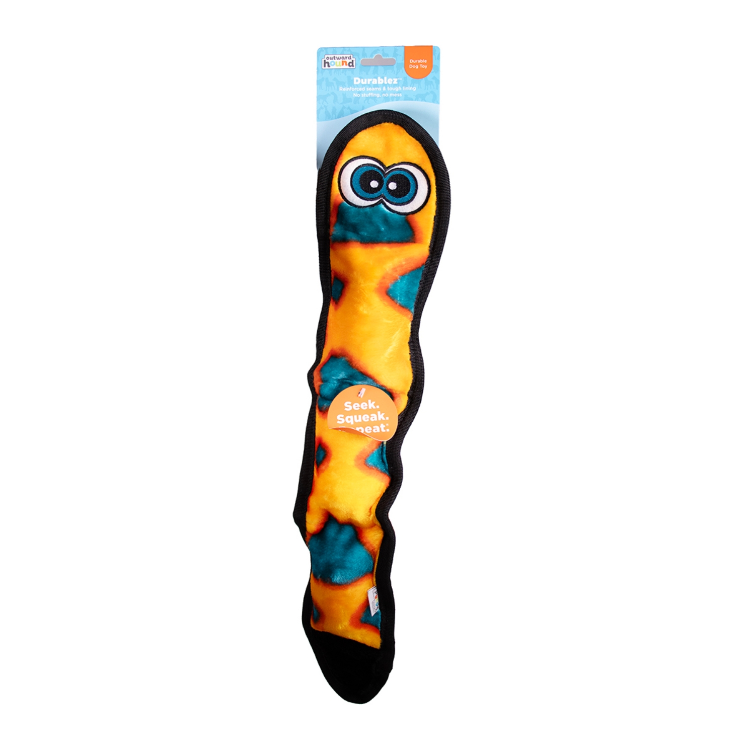Picture of TOY DOG OH INVINCIBLE SNAKE Orange/Blue with 3 squeakers