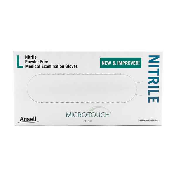 Picture of GLOVES EXAM ANSELL MICRO TOUCH NITRILE Thin PF Large - 200's