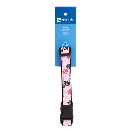 Picture of COLLAR CANINE RC CLIP Adjustable Pitter Patter Pink - 3/4in x 9-13in