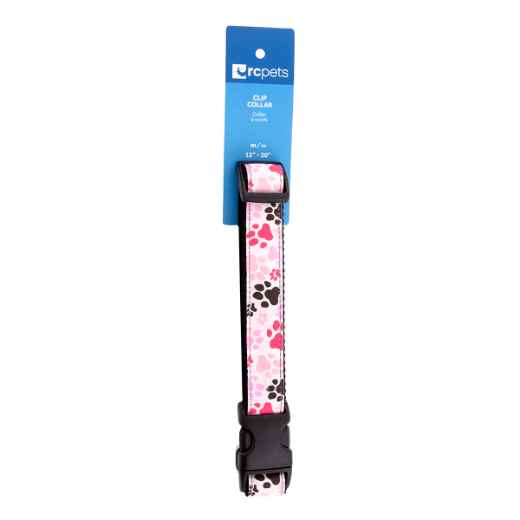 Picture of COLLAR CANINE RC CLIP Adjustable Pitter Patter Pink - 1in x 12-20in