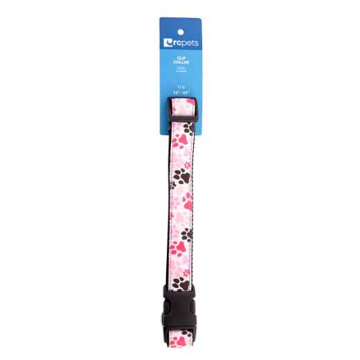 Picture of COLLAR CANINE RC CLIP Adjustable Pitter Patter Pink - 1in x 15-25in