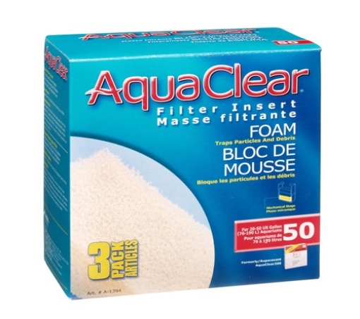 Picture of AQUACLEAR 50/200 FOAM Filter insert (A1394) - 3/pk