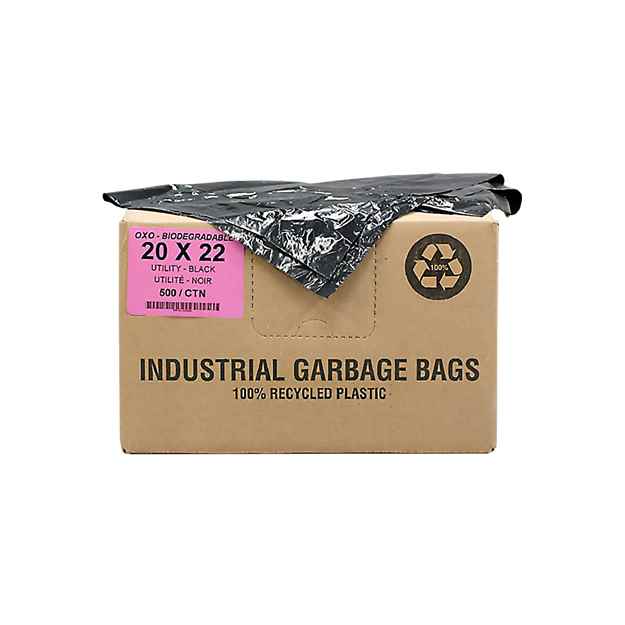 Picture of GARBAGE BAGS BIODEGRADABLE BLACK 20in x 22in UTILITY - 500s