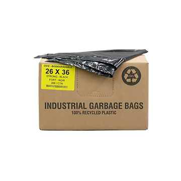 Picture of GARBAGE BAGS BIODEGRADABLE BLACK 26in x 36in STRONG - 200s