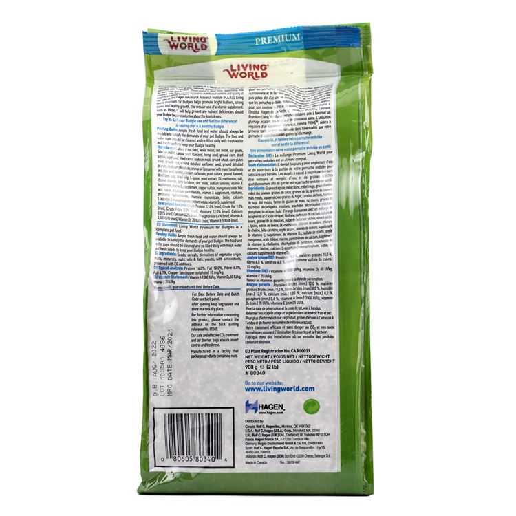 Picture of LIVING WORLD BUDGIE PREMIUM MIX (80340) - 908g/2lbs