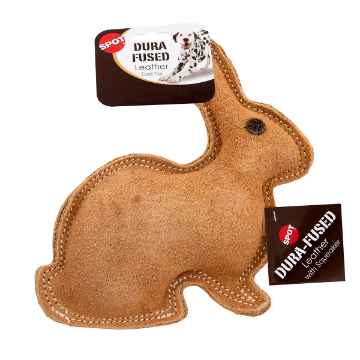 Show details for TOY DOG Dura-Fused Leather & Jute Rabbit - 7.5in Picture of TOY DOG Dura-Fused Leather & Jute Rabbit - 7.5in