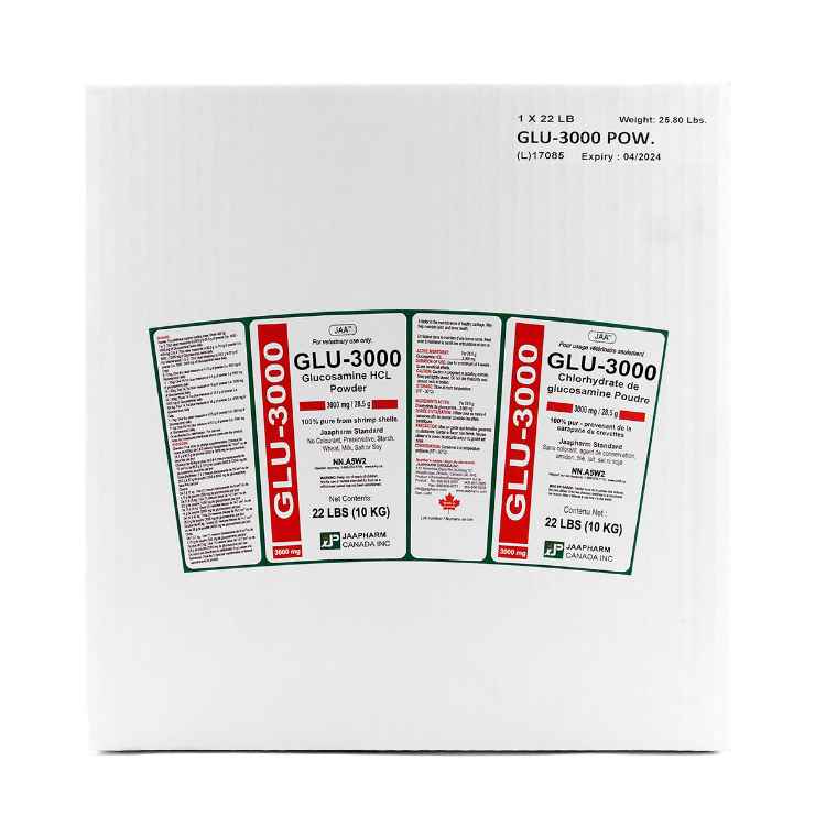 Picture of GLU 3000 GLUCOSAMINE HCL POWDER 3000mg/28.5g - 10kg/ 22lbs