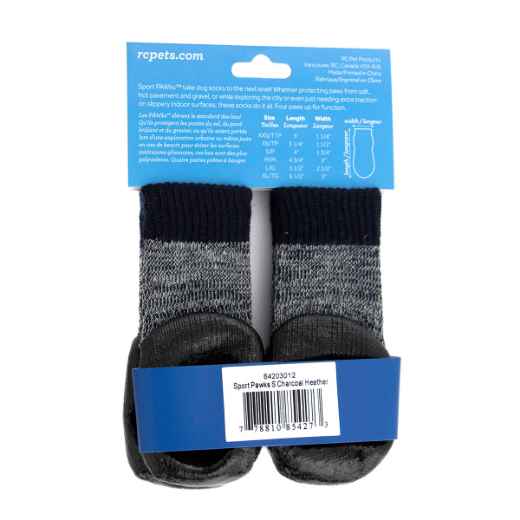 Picture of PAWks CANINE SPORT ANTI SLIP SOCKS Charcoal Heather Small - 4/pk