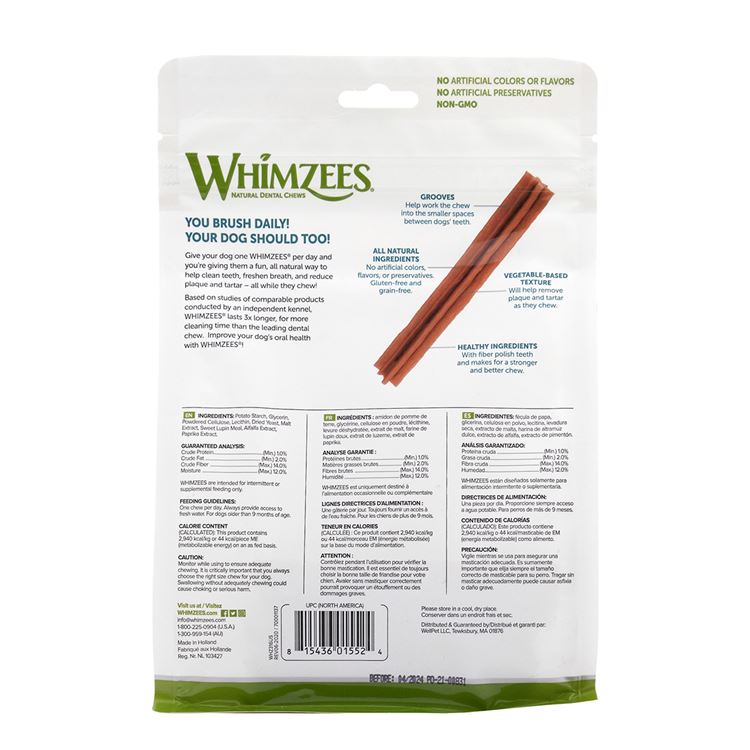Picture of TREAT CANINE Whimzees Stixs Small - 28/pk