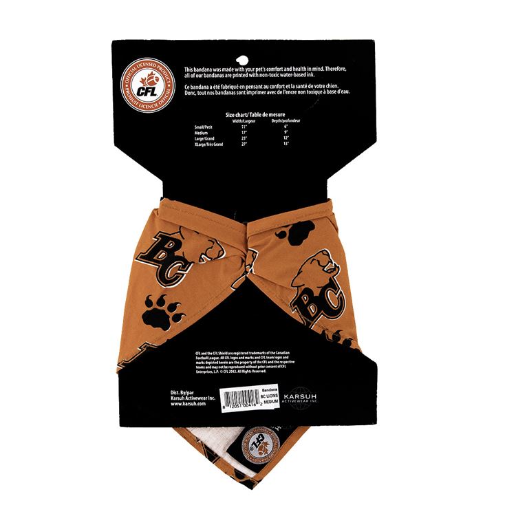 Picture of BANDANA CFL GEAR BC Lions logo - Medium