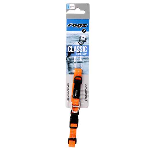 Picture of COLLAR CANINE ROGZ UTILITY NITELIFE Orange - 3/8in x 8-12in